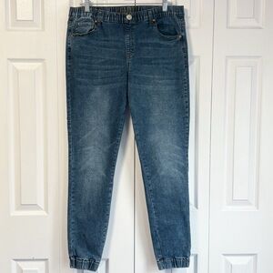 Copperflash Medium Wash Denim Stretch Pull-On Mid Rise Jean Joggers 12